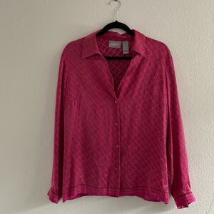 Liz Claiborne Pink Chain Pattern Long Sleeve
